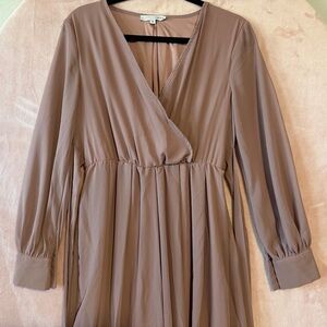 Baltic Born Taupe/Dusty Rose Empire Maxi Dress in Medium Prom Wedding Bridesmaid